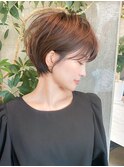 小顔ショート/束感ショート/ひし形ショートボブ/30代40代50代
