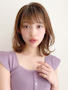 トゥーナ 表参道(tona) 小顔カット・外ハネボブ・くびれヘア・ペールベージュ