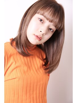 トライポッド(TRIPOD) 広めバングウル艶美髪ストレートミディココアベージュ1203