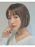 [代々木]ナチュラルピンクスイートAラインの甘辛ショートボブ