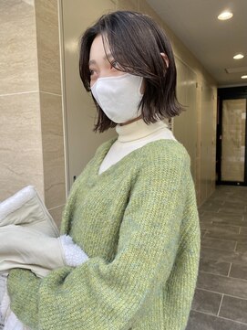 スニュウ(snuw) 切りっぱなしボブボブブラウンカラー