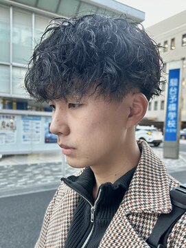 オーガニック アトリエ 大宮(organic+atelier) 無造作マッシュメンズショートマットカラースパイラルパーマ