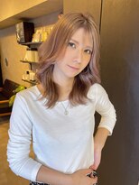 サニー 渋谷(SUNNY)&nbsp;ピンクベージュ、レイヤーカット、ハイライト、バレイヤージュ