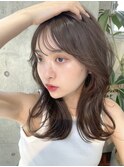 レイヤーカット顔周りカットグレージュブリーチ無し