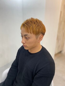 ソイクフ 高田馬場店(SOY-KUFU) 20代30代40代オレンジベージュ2ブロックフェザーパーマ