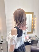 毛先ホワイトピンク☆