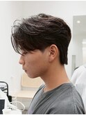 毛流れセンターパートニュアンスパーマカルマヘアメンズパーマ