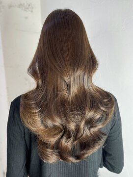 ミルクティーロング韓国ヘア顔周りレイヤー_ba562061