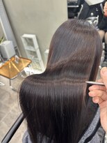 ファビ 渋谷(Fab)&nbsp;くびれヘア/暗めカラー/アプリコットオレンジ/縮毛矯正