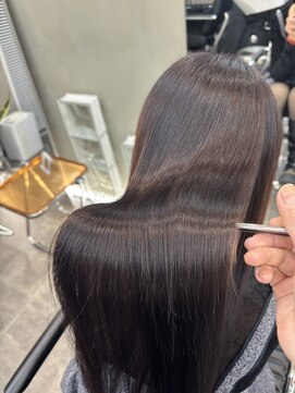 ファビ 渋谷(Fab) くびれヘア/暗めカラー/アプリコットオレンジ/縮毛矯正