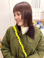 シーン(SCENE)&nbsp;切りっぱなしボブ ブラウンカラー 艶髪 20代 レイヤーカット