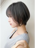 小顔愛されショートボブ前下がりボブ大人可愛い春カラー
