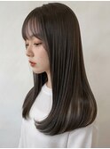 美髪ストレート髪質改善トリートメントロンググレージュ縮毛矯正