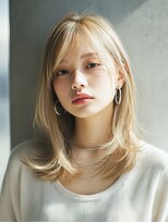 ロッソ 大橋店(Rosso) 明るめベージュのレイヤーミディ【大橋】