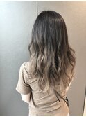 バレイヤージュ×クリアベージュ