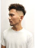 七三オールバックツイストパーマコンマヘアかき上げヘアテクノｒ