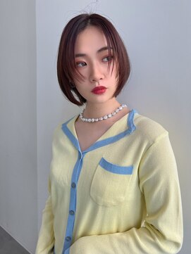 ノク(nok) ステップカットボブ_オリーブベージュレイヤーカット