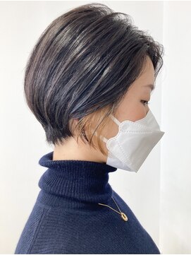 ヘッズ 本八幡店(HEADS) ミディアムヘア ショコラベージュ ボブルフ ベビーバング