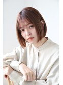 扱いやすいナチュラルボブ×ツヤカラー