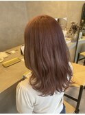 大人ノーブルピンクベージュ くびれウェーブロング