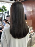 レディース髪質改善艶髪ロング秋色アッシュマットブラウンカラー