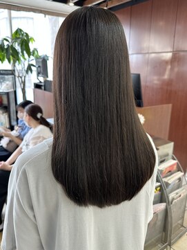 クオリス 上板橋店(QUALIS) レディース髪質改善艶髪ロング秋色アッシュマットブラウンカラー