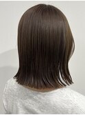切りっぱなし/外ハネボブ/姫カット×グレージュ/ダークアッシュ
