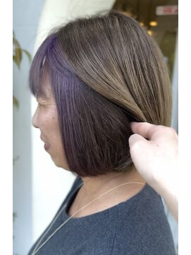 カルム(calme) ボブ/フェイスフレーミング/グレープラベンダー