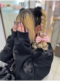 編み込みハーフツイン×ハートアレンジ♪