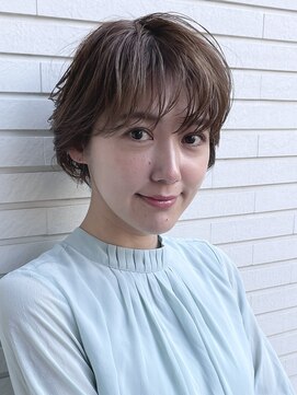 ウィーブス セタガヤ(weaves -SETAGAYA-) イメチェン小顔ショート×ニュアンスパーマ×オリーブグレー