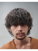 渋谷メンズミディアムパーママッシュウルフカットシャドウパーマ