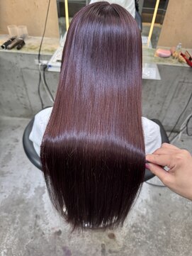 ロンド 表参道店(Lond) ブリーチなしチェリーブラウン髪質改善縮毛矯正酸性ストレート