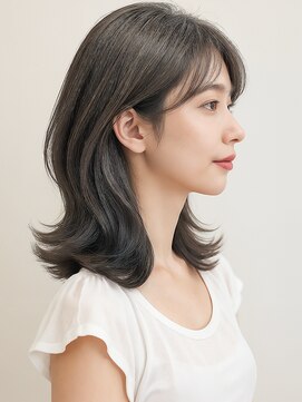 カバーヘア ブリス 上尾西口店(COVER HAIR bliss) オリーブアッシュかきあげバングくびれミディp2上尾20代30代40代