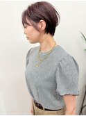 ショートカットふんわりショート丸みショート秋冬暖色カラー