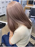 ミルクティーベージュダブルカラーハイトーンレイヤーカット韓国