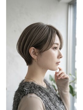 ゲイン(Gain) ショートカットx白髪ぼかしx髪質改善x縮毛矯正xダブルカラー