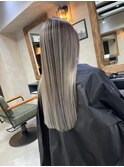 バレイヤージュ、ハイライト、レイヤーカット、ダブルカラー