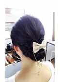 シンプルシニヨンスタイル