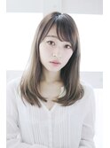 透け感グレージュのナチュラルストレート◎30代40代50代60代