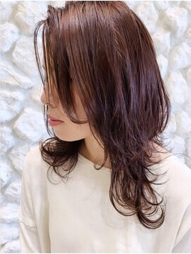 モアナ バイ ヘッドライト 駒沢大学店(Moana by HEADLIGHT) オレンジベージュ#ウルフ#イメチェン#大人かわいい