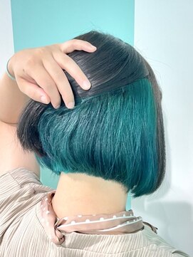 マティーナ ヘアー 池袋(Matina hair) 【グレージュ×エメラルドグリーン】