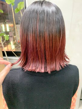 テトヘアー(teto hair) グラデーションカラー、ボルドー、バレイヤージュ、毛先カラー