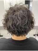 □波巻きツイストスパイラルリバースセンターパートサーフカール