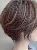 ハンサムショート☆脱白髪染めカラー♪
