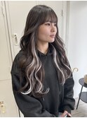 イヤリングカラー◯エクステ◯ホワイトグレー