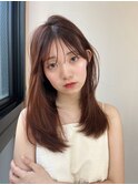 暖色カラー/カシスカラー/レイヤーカット/前髪/髪質改善/渋谷