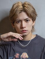 小久保styleフェザーパーマグレーブルーカラー刈り上げショート
