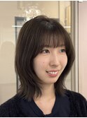 《韓国ヘア》柔らかいブラウンカラー×レイヤーボブ