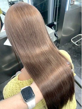 ワンズクロエ 原宿店(ONE's Chloe) くびれヘアアプリコットオレンジハイライトカラーブルーカラー