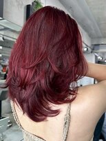 アポロ 横浜駅店(apollo)&nbsp;xブリーチ/ホワイトグレージュ/レイヤーカット/チェリーブラウン